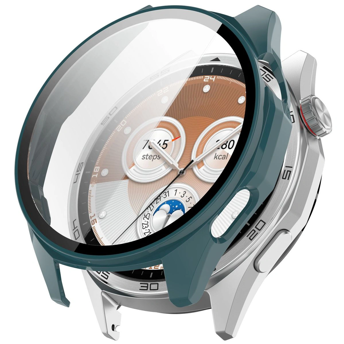 Wizualizacja nakładania etui Bizon Case Watch Adamo do Huawei Watch GT6 46 mm